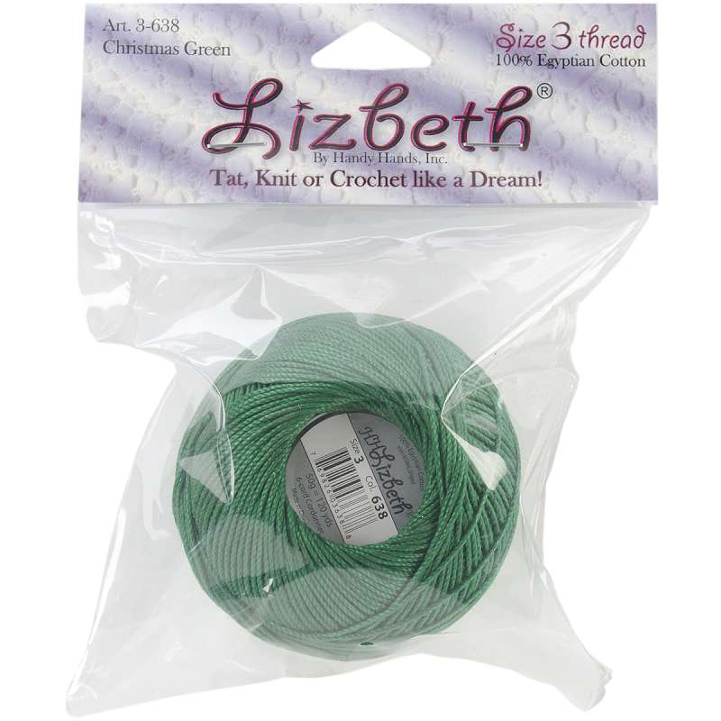 Lizbeth Cordonnet Cotton Size 3 Christmas Green