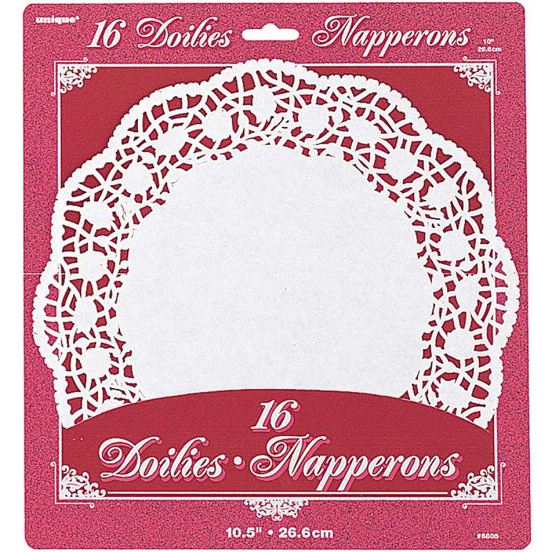 Paper Doilies 10.5" Round White 16/Pkg