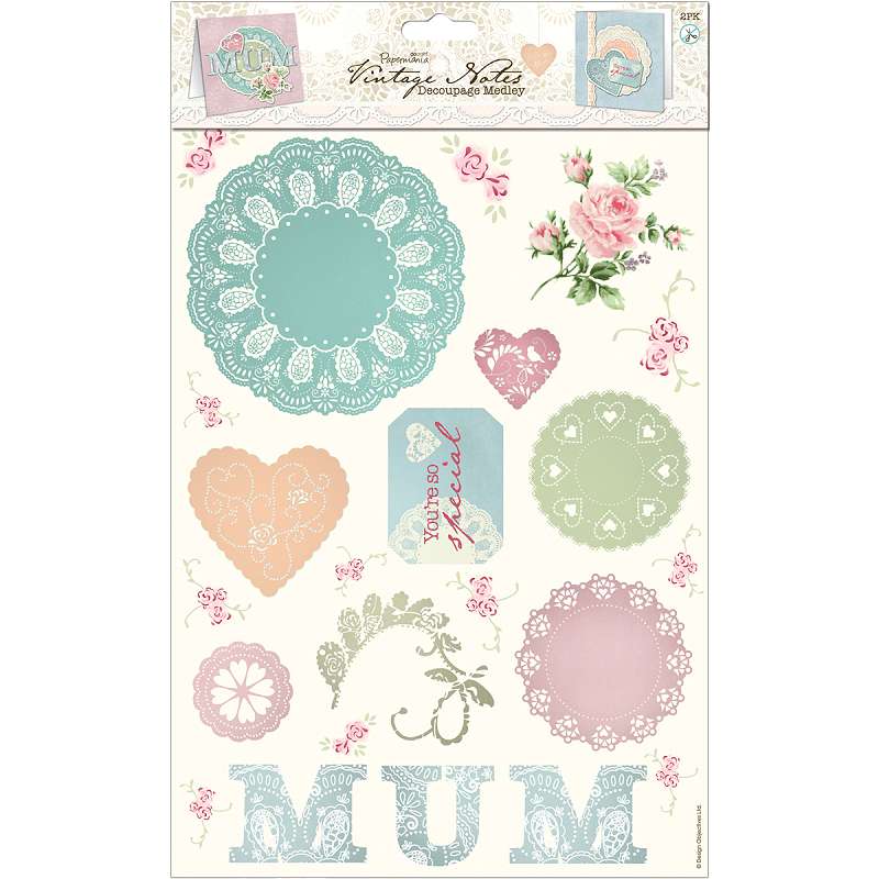 Papermania Vintage Notes Decoupage Pack 2/Sheets Mum