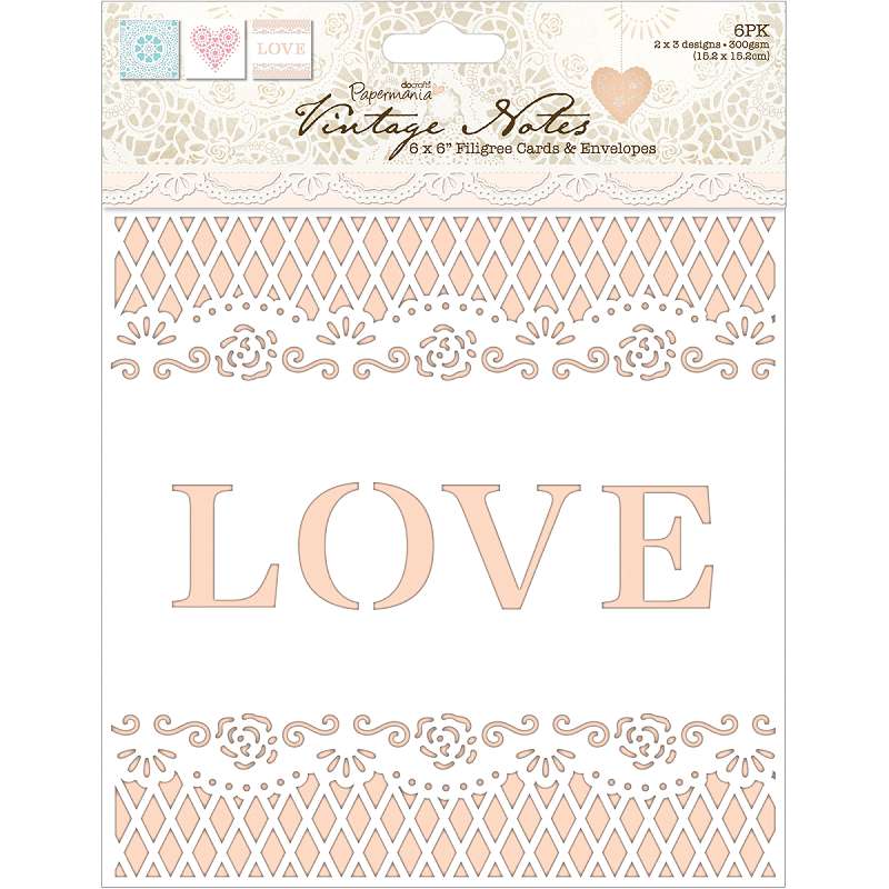 Papermania Vintage Notes Self-Adhesive Fabric Paper 12"X12" Filigree Lace
