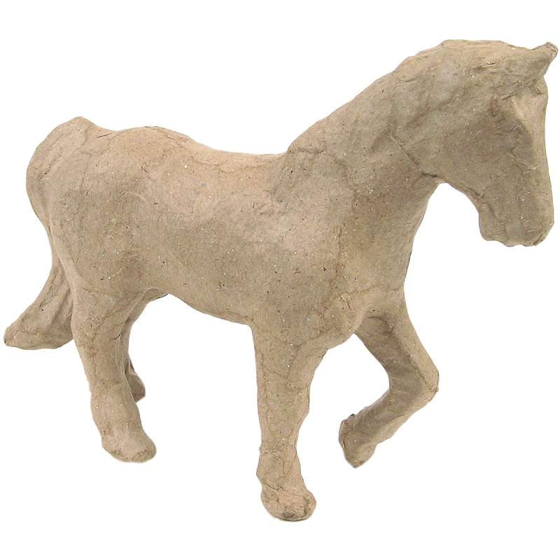 Paper-Mache Figurine 4.5" Trotting Horse