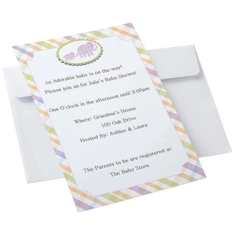 Invitation Kit Makes 12 Elephant