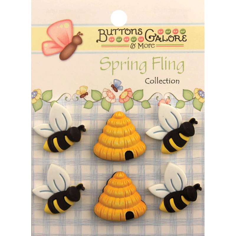 Spring Buttons-Busy Bees