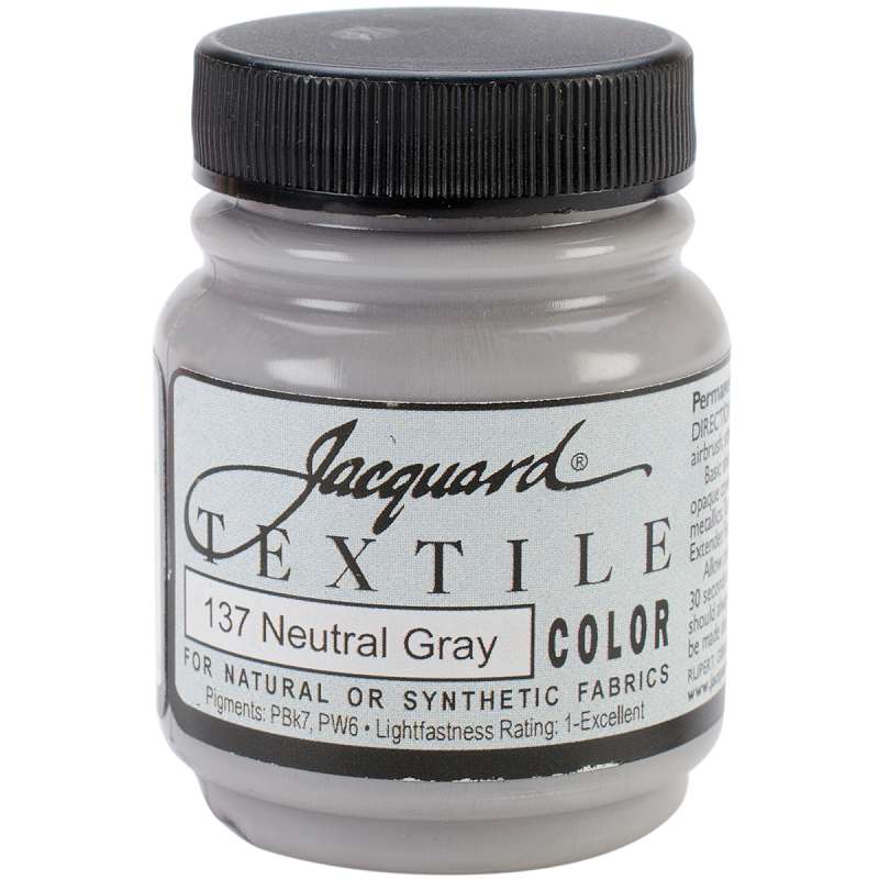 Jacquard Textile Color Fabric Paint 2.25oz Neutral Gray