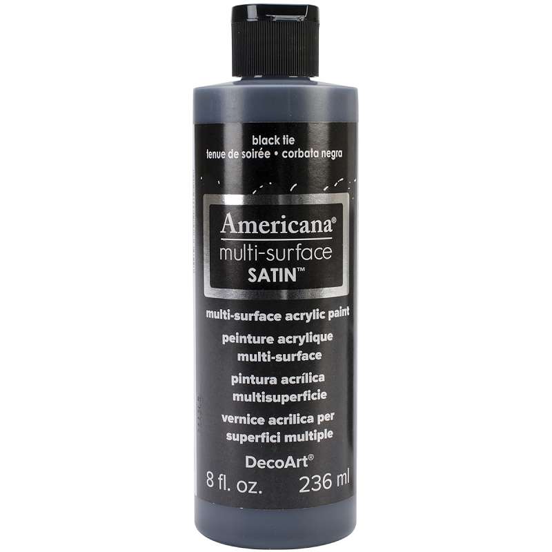 Americana Multi-Surface Satin Acrylic 8oz Black Tie