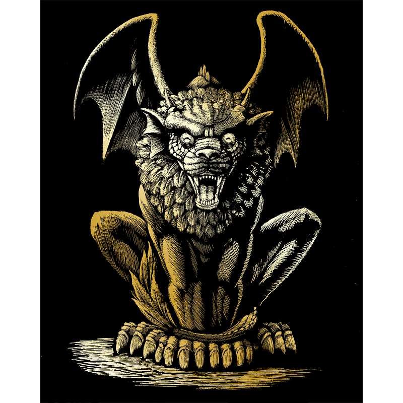 Gold Foil Engraving Art Kit 8"X10" Lion Gargoyle