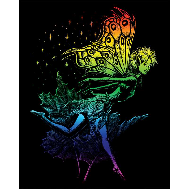 Rainbow Foil Engraving Art Kit 8"X10" Dancing Fairy
