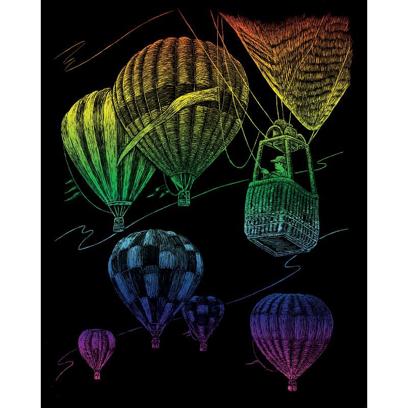 Rainbow Foil Engraving Art Kit 8"X10" Hot Air Balloons