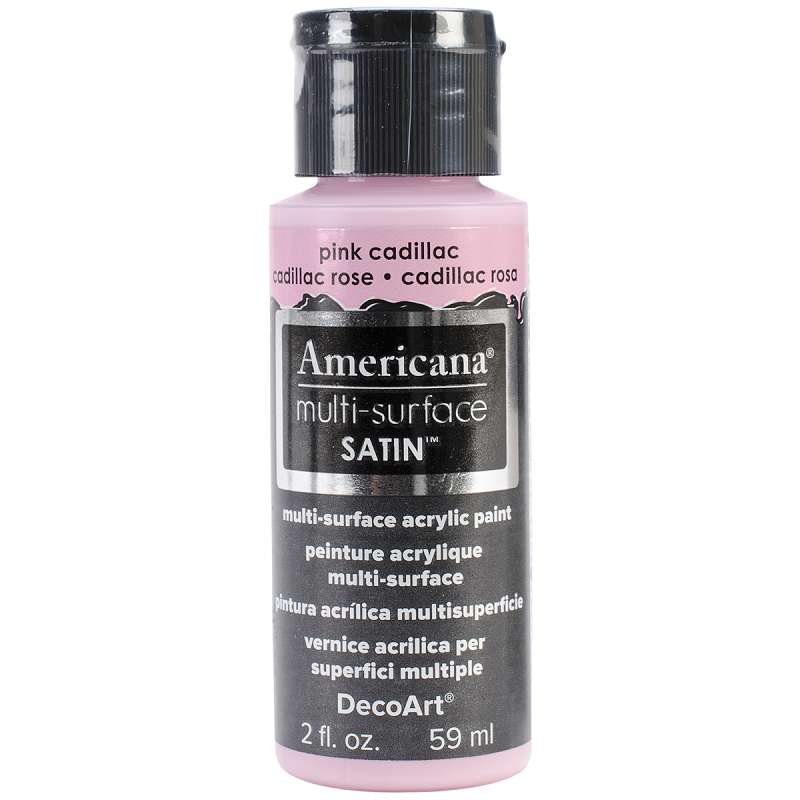 Americana Multi-Surface Satin Acrylic Paint 2oz Pink Cadillac
