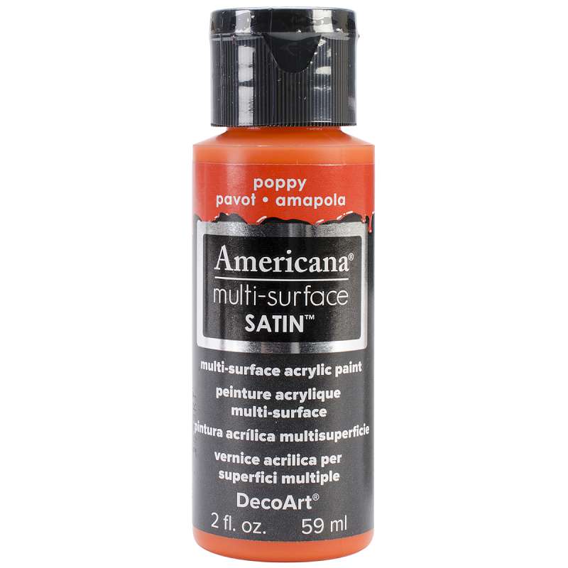 Americana Multi-Surface Satin Acrylic Paint 2oz Poppy