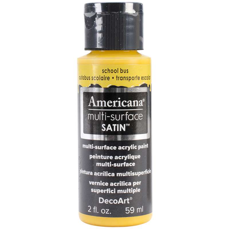 Americana Multi-Surface Satin Acrylic Paint 2oz School Bus