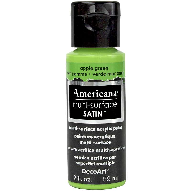 Americana Multi-Surface Satin Acrylic Paint 2oz Apple Green
