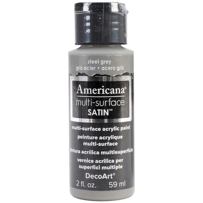 Americana Multi-Surface Satin Acrylic Paint 2oz Steel Grey