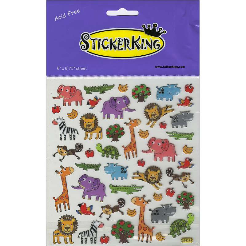 Multicolored Stickers Zoo Fun