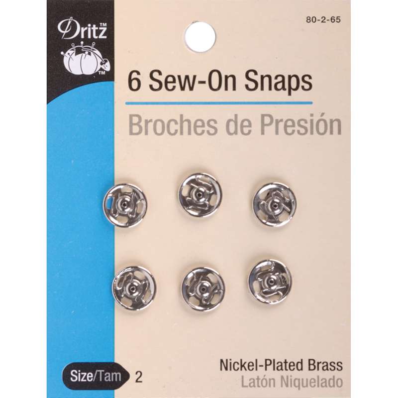 Nickel Sew-On Snaps-Size 2 6/Pkg