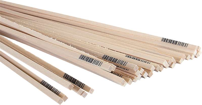 3/16" x 3/16" x 24" Basswood Strips (10)