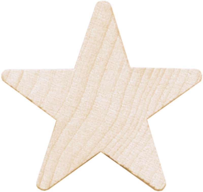 Wood Turning Shapes Medium Star 1.5"X1.5"X.25" 3/Pkg
