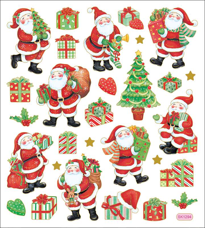 Multicolored Stickers Santa's Jobs