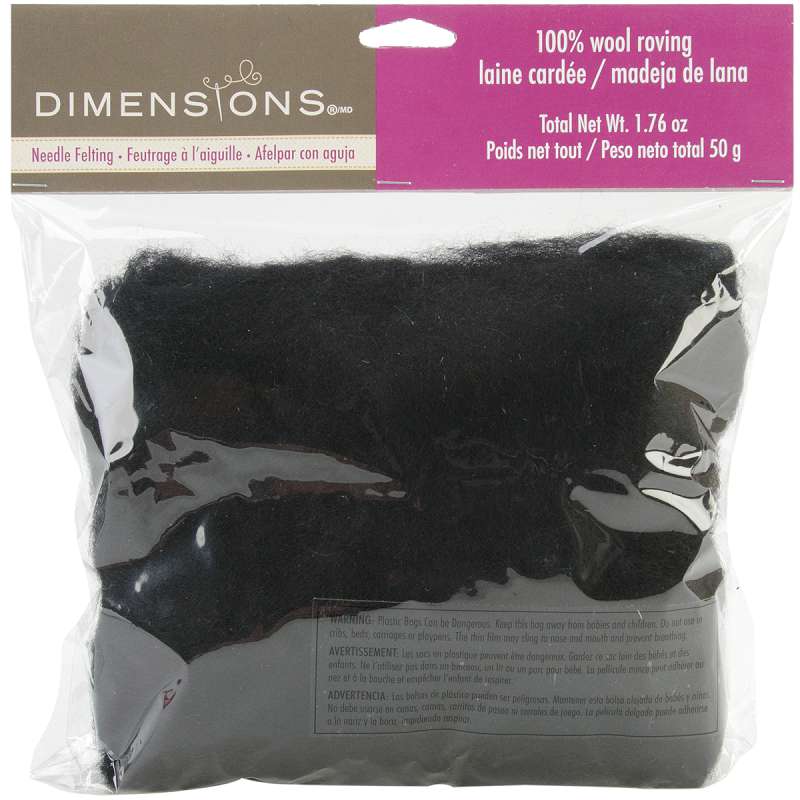 Feltworks Bulk Roving 1.76oz Black