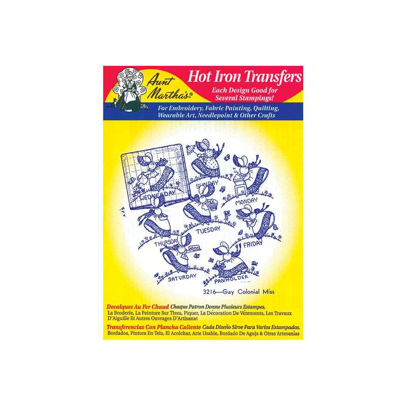 Aunt Martha's Iron-On Transfers-Days Of The Week