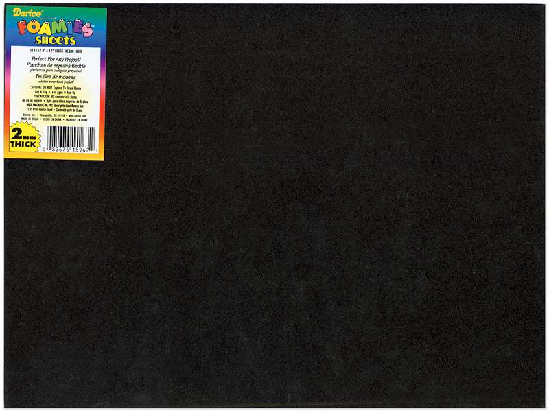 Foam Sheet 9"X12" 2mm Black