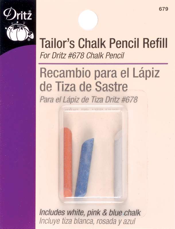 Tailor's Chalk Pencil Refill Blue, Pink & White