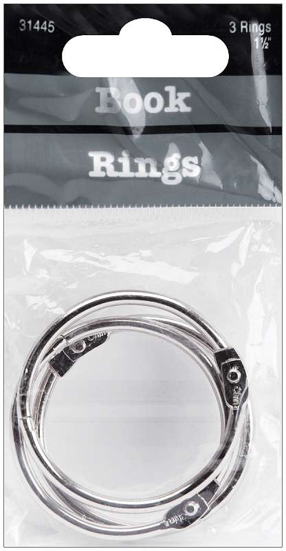 Book Rings 1.5" 3/Pkg Silver