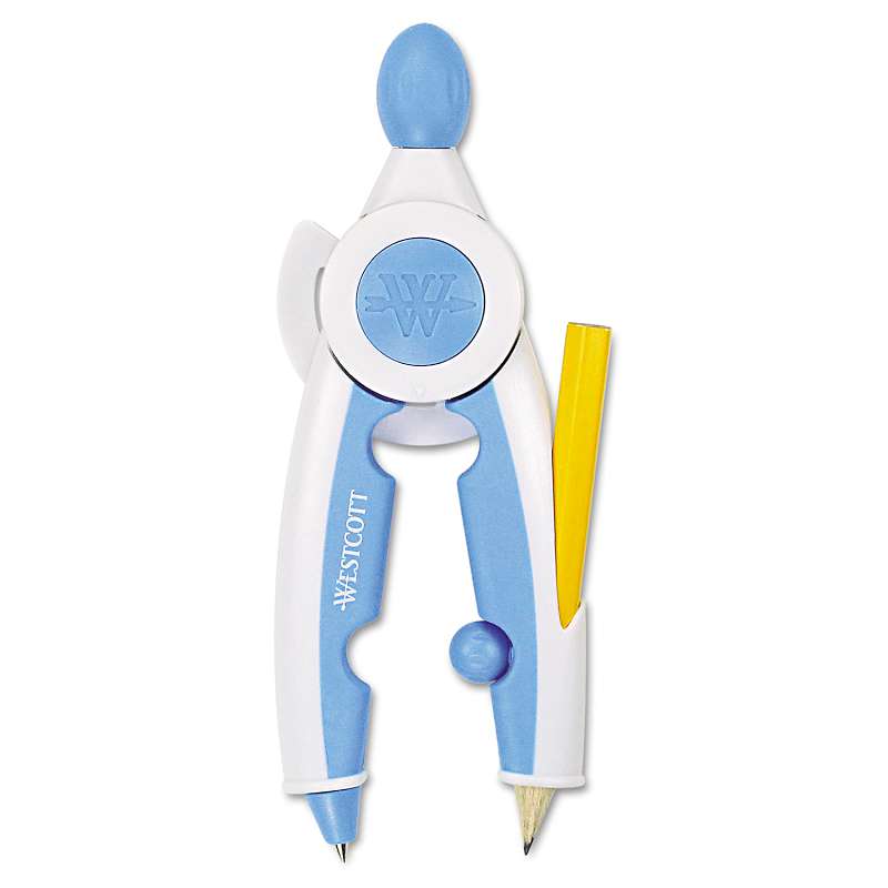 Westcott® Soft Touch School Compass With Microban Protection, Assorted Colors