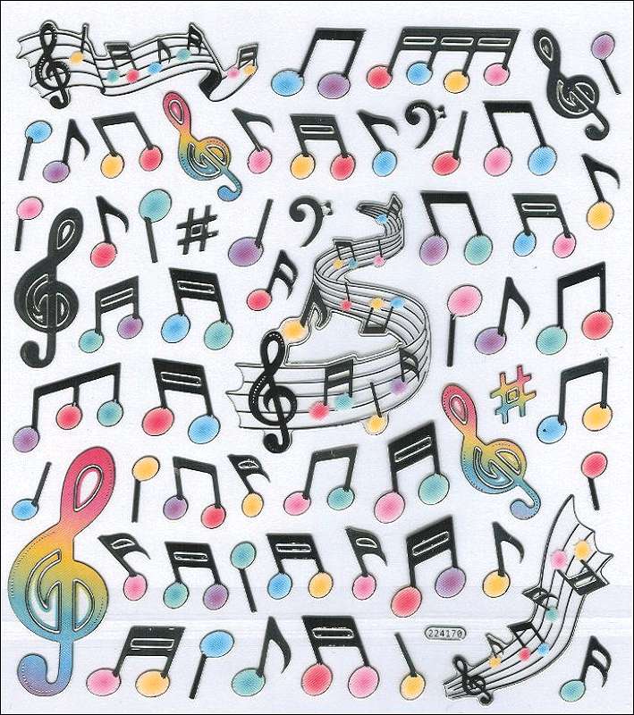 Multicolored Stickers Modern Music