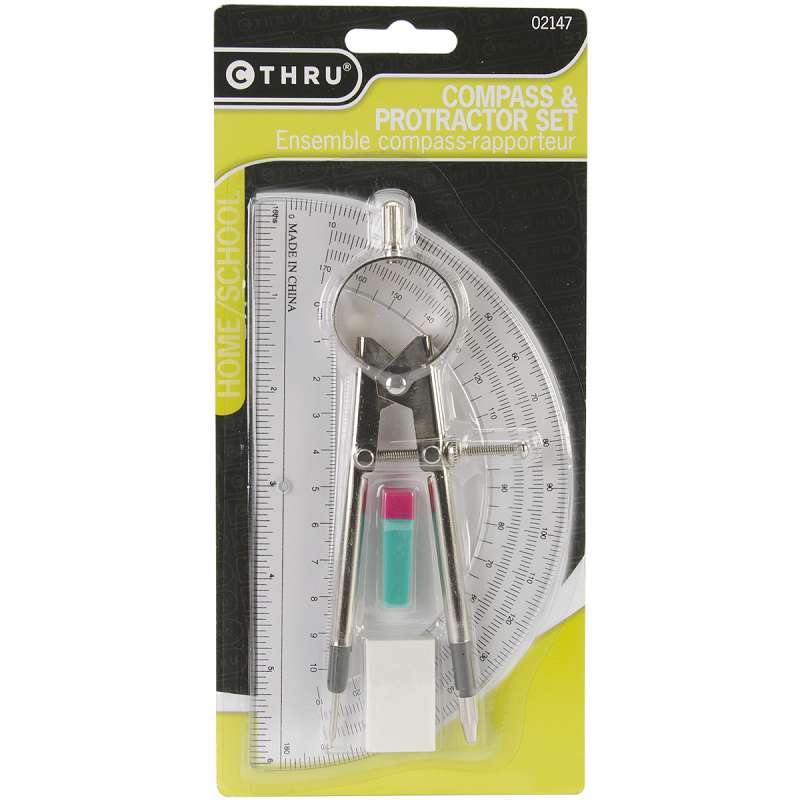Compass & Protractor Set 6" 