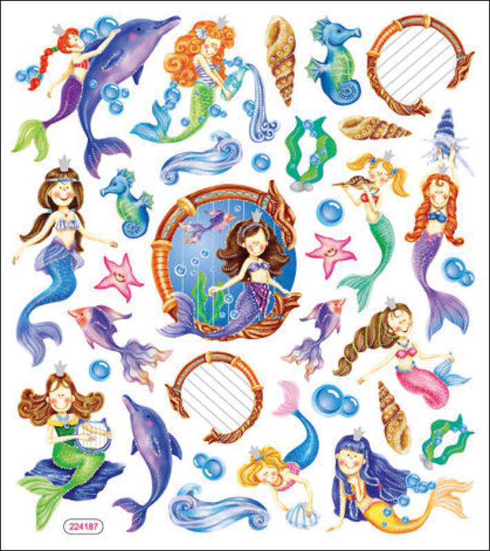 Multicolored Stickers Mystical Mermaids