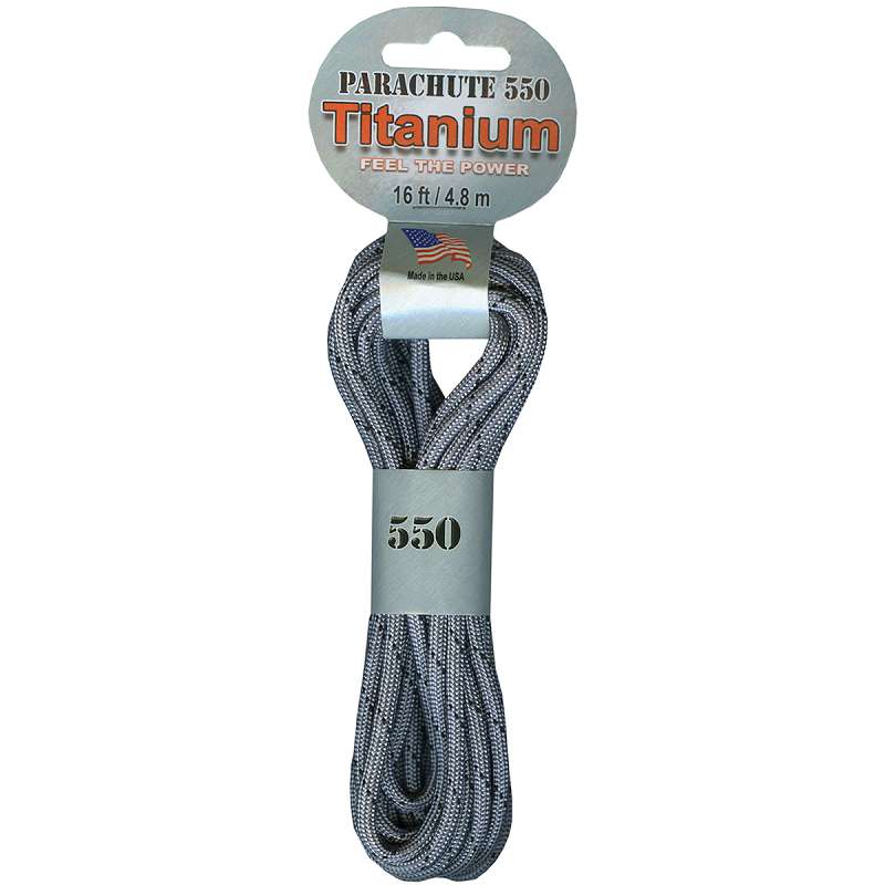 Parachute Cord 4mmX16' Titanium