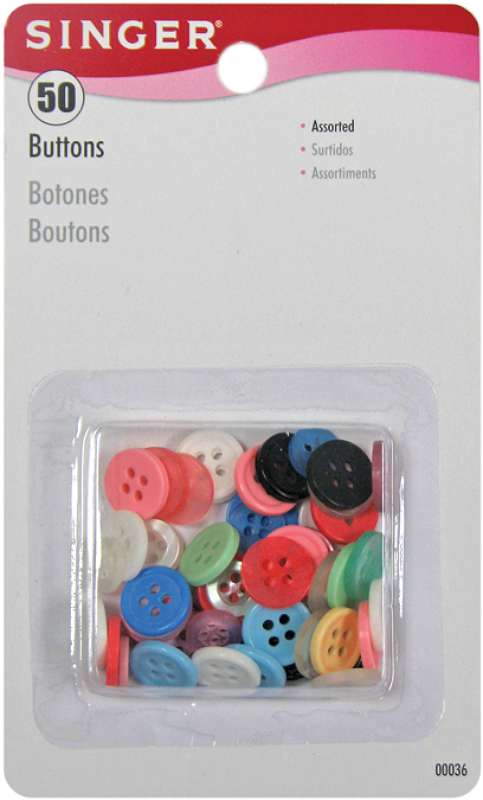 Buttons 50/Pkg Assorted Colors