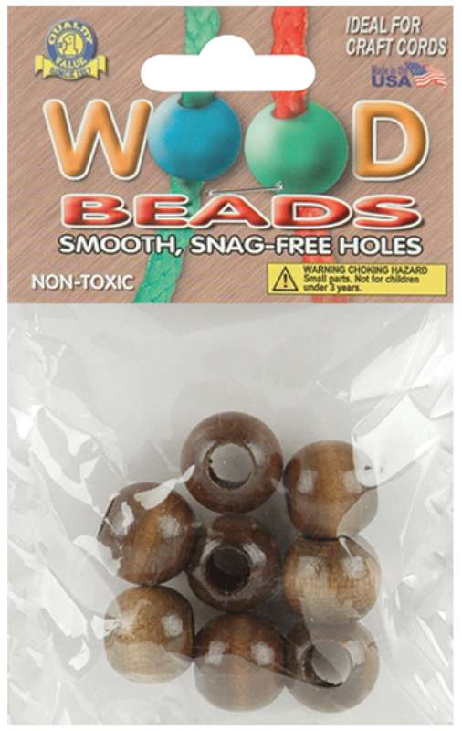 Round Wood Beads 20mm 8/Pkg Walnut