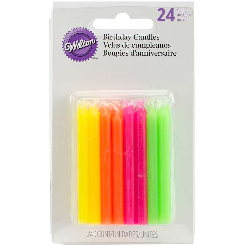 Birthday Candles 2.5" 24/Pkg Hot Colors