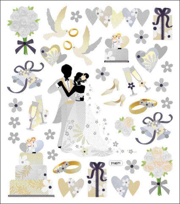 Multicolored Stickers Wedding Dance