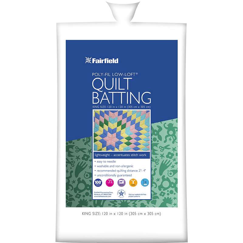 Low-Loft Bonded Polyester Batting Large King Size 120"X120" FOB: MI
