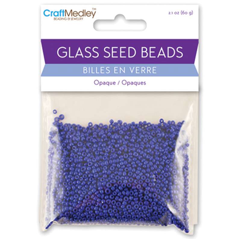 Glass Seed Beads 12/0 Opaque 60g Royal Blue