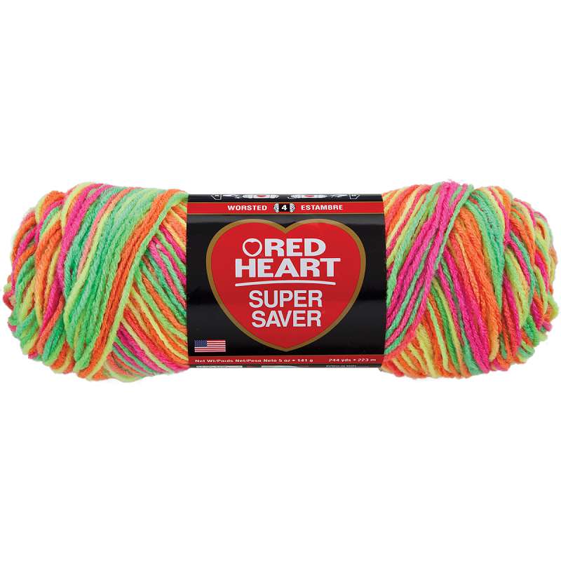 Red Heart Super Saver Yarn Day Glow