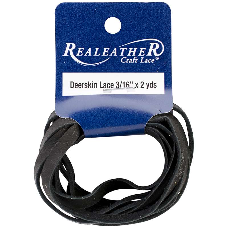 Deerskin Lace .1875"X2yd Packaged Black