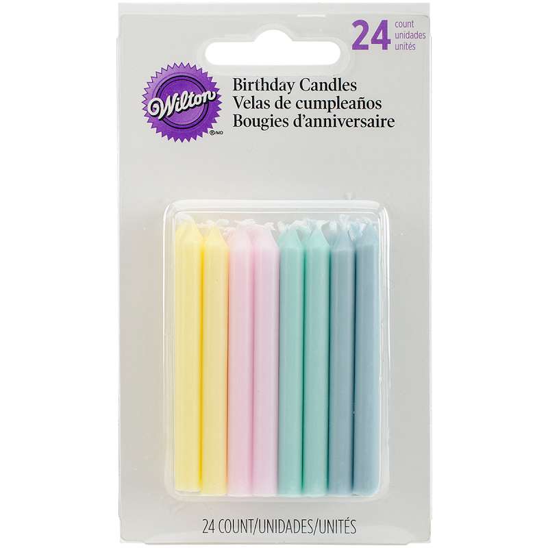 Birthday Candles 2.5" 24/Pkg Soft Colors