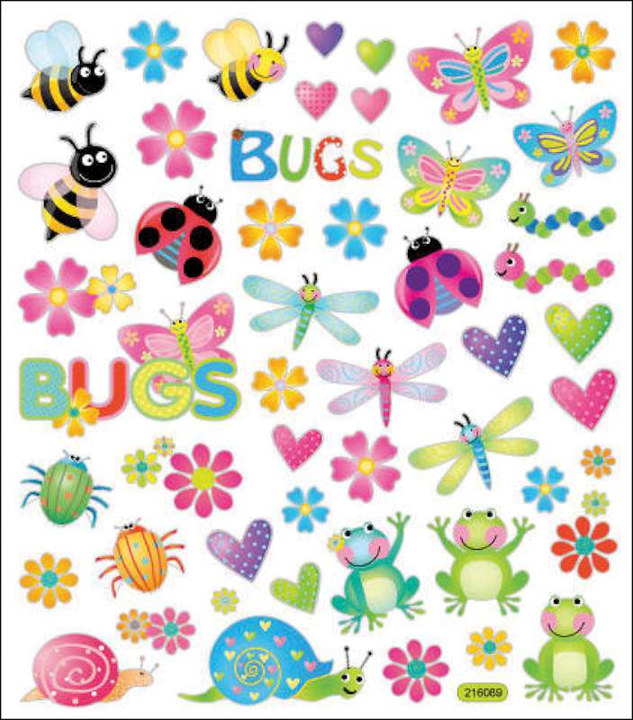 Multicolored Stickers Bugs In Color