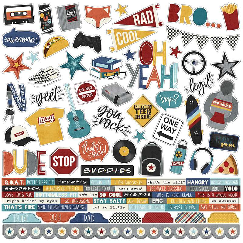 Bro & Co. Cardstock Stickers 12"X12" Combo