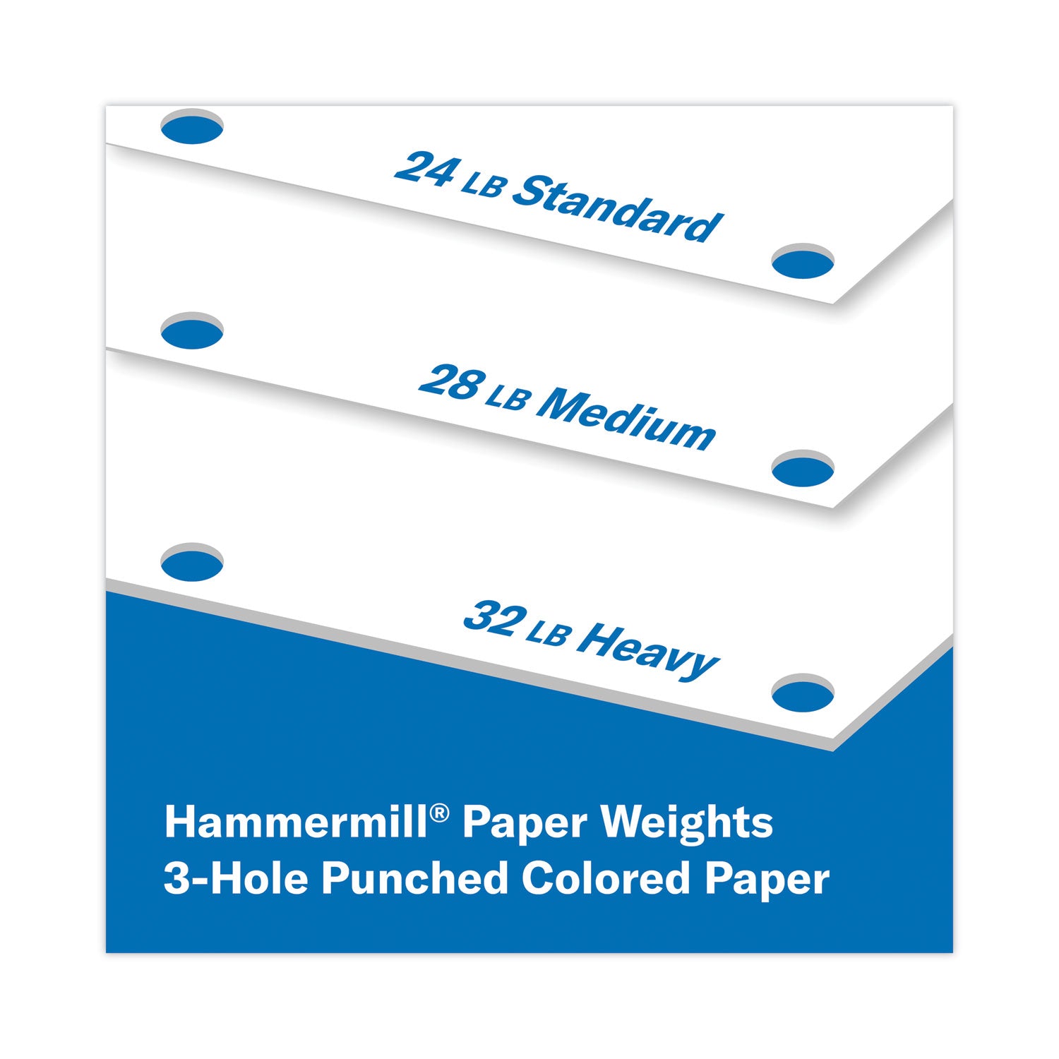 Hammermill® Laser Print Office Paper, 3-Hole Punch, 98 Brightness, 24lb, Ltr, White, 500/Rm