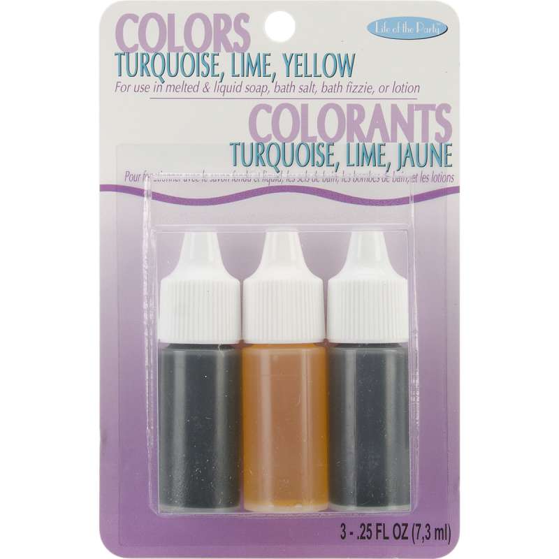 Colors .75oz 3/Pkg Yellow, Turquoise & Lime