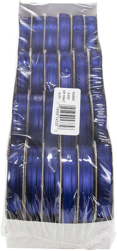 Offray Spool O' Ribbon Woven Edge Solid Assortment 24/Pkg Cobalt Blue