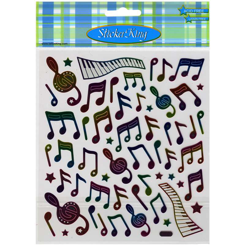 Multicolored Stickers Music Notes