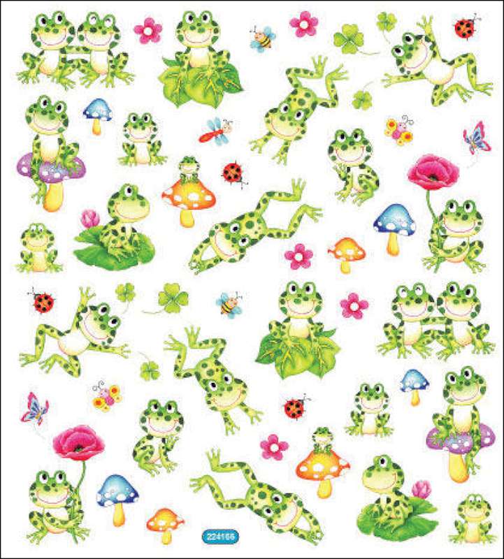 Multicolored Stickers Spotted Frogs