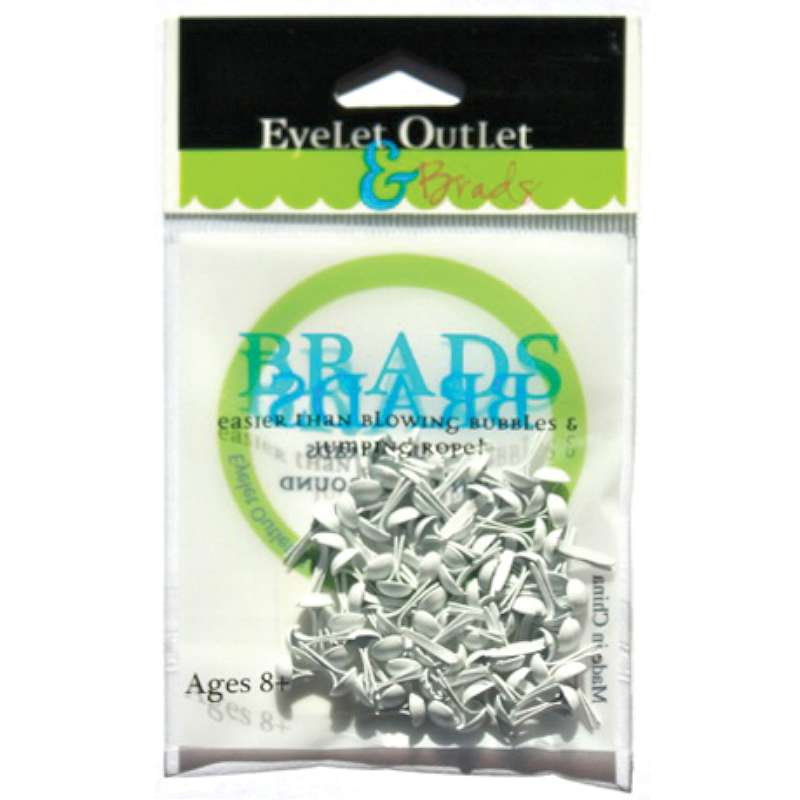 Eyelet Outlet Round Brads 4mm 70/Pkg White