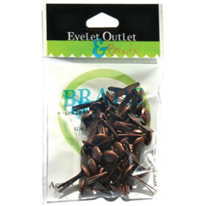 Eyelet Outlet Round Brads 8mm 40/Pkg Brushed Copper